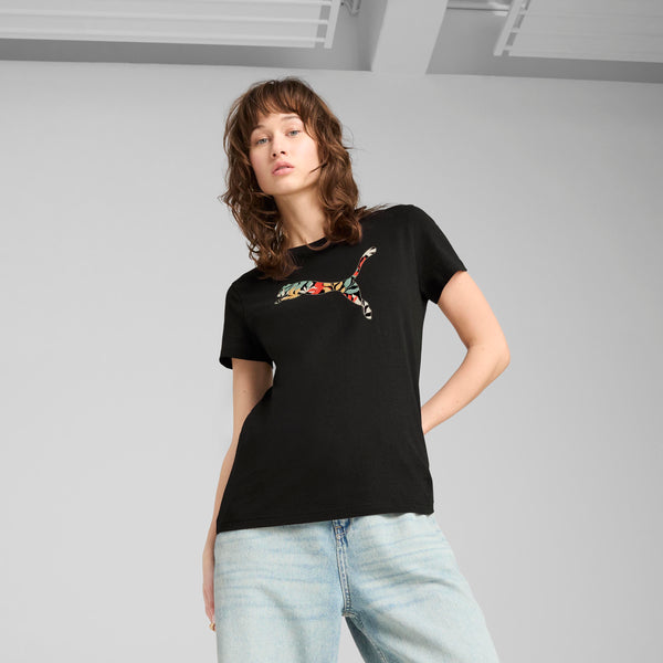 GRAPHICS FLORAL CAT LOGO TEE